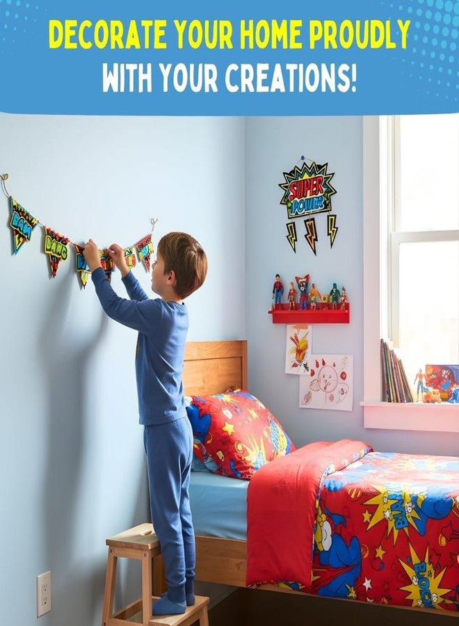 PepPlay Colour-in Velvet Heroes and Power - DIY Superhero Craft Kit for Boys | Mess-Free Coloring Activity | Gifts for Boys Age 3-10 | Creative Art Set | Return Gift | Travel Toy - Image 4